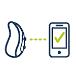 Icon connectiviteit hoortoestel en gsm